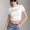 MISS SIXTY Tops | Round Neck Shoulder Fit Slim Cropped T-Shirt