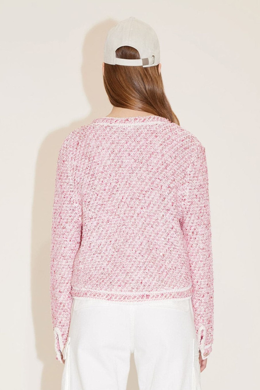 MISS SIXTY Sweaters | Sheer Ribbed Knitted Cardigan Rose