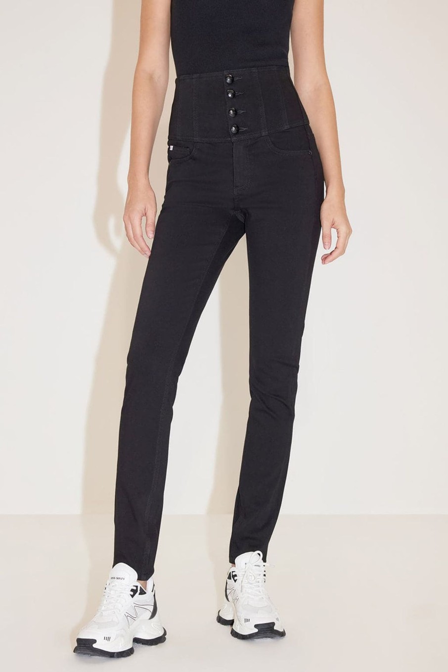 MISS SIXTY High Waist | High Waist Slim Fit Jeans With Four Buttons Black