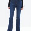 MISS SIXTY Flare | Vintage Dark Blue Flared Jeans With Butterfly Embroidery Deep Blue