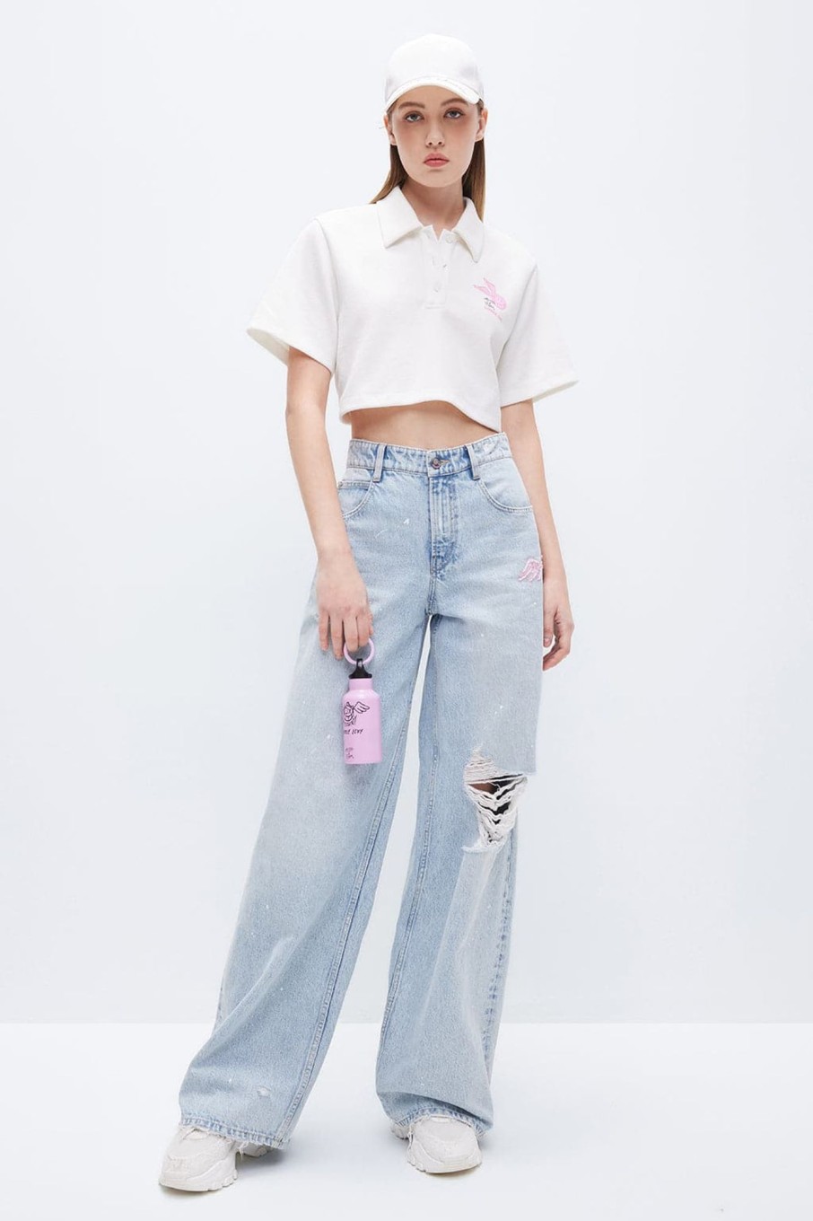 MISS SIXTY Spring-Summer | Miss Sixty X Andre Saraiva Capsule Collection Ripped Loose Jeans Light Blue