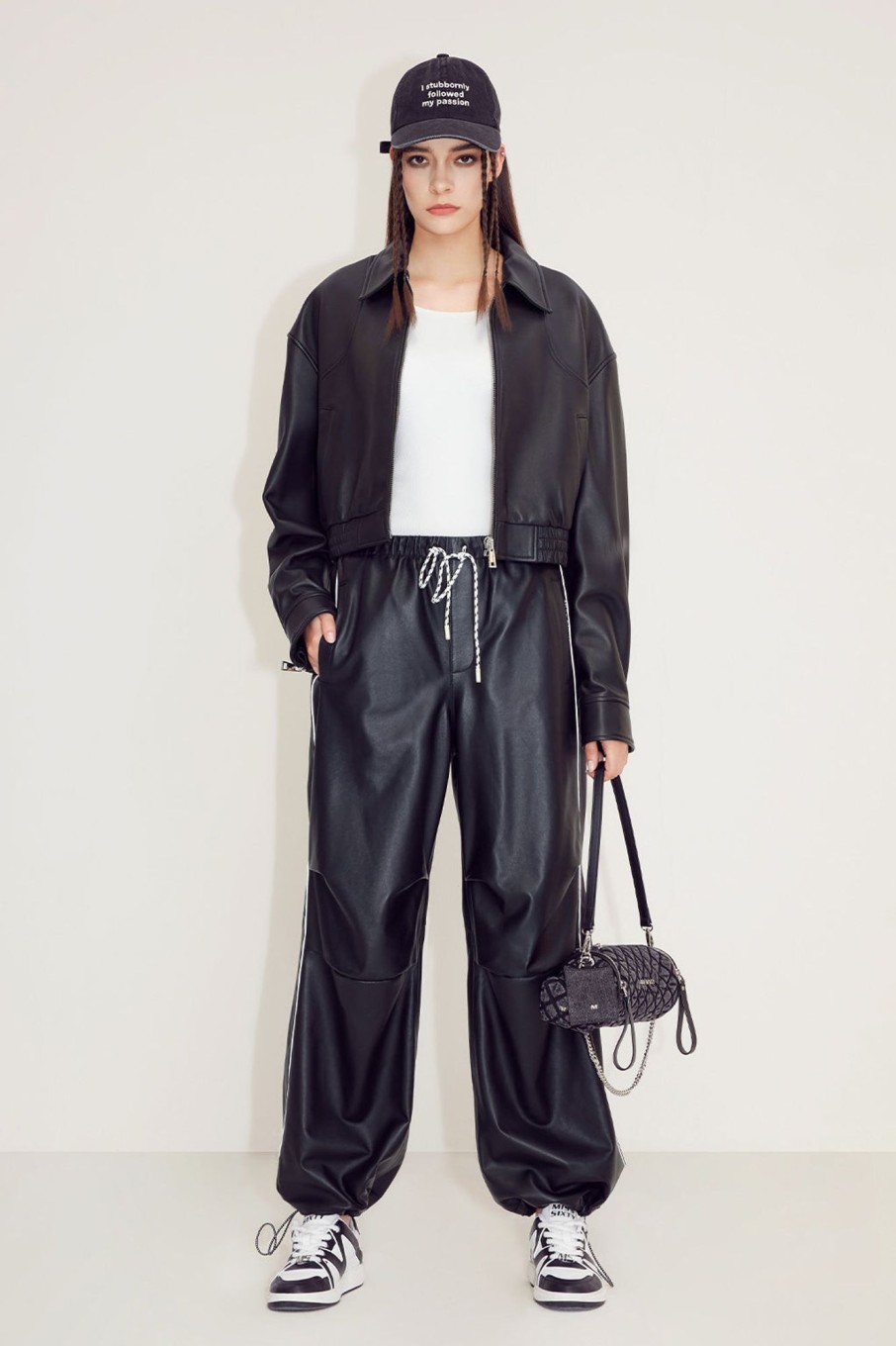 MISS SIXTY Pants & Jumpsuits | Sporty Style Leather Pant Black