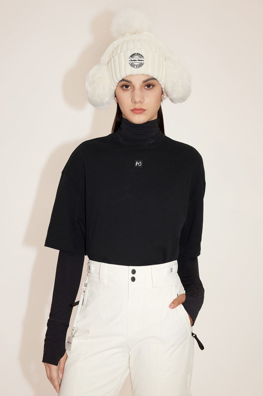 MISS SIXTY Tops | Ski Collection Two-Piece Sporty T-Shirt Black