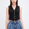 MISS SIXTY Tops | V-Neck Short-Length Vest Black