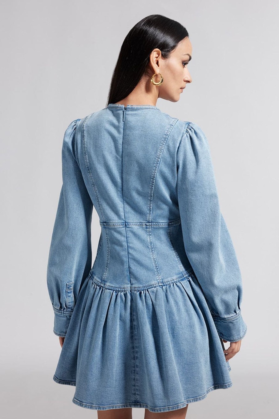 MISS SIXTY Dresses | Vintage Ruffled Denim Dress Light Blue