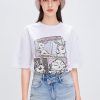 MISS SIXTY Tops | Round Neck Bunny Pattern Short Sleeves T-Shirt White