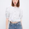 MISS SIXTY Tops | Short-Sleeves Shirt With Beaded Bow Bright White