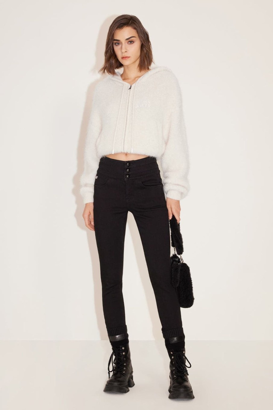 MISS SIXTY High Waist | High-Waist Fleece-Lined Slim-Fit Denim Jeans Black