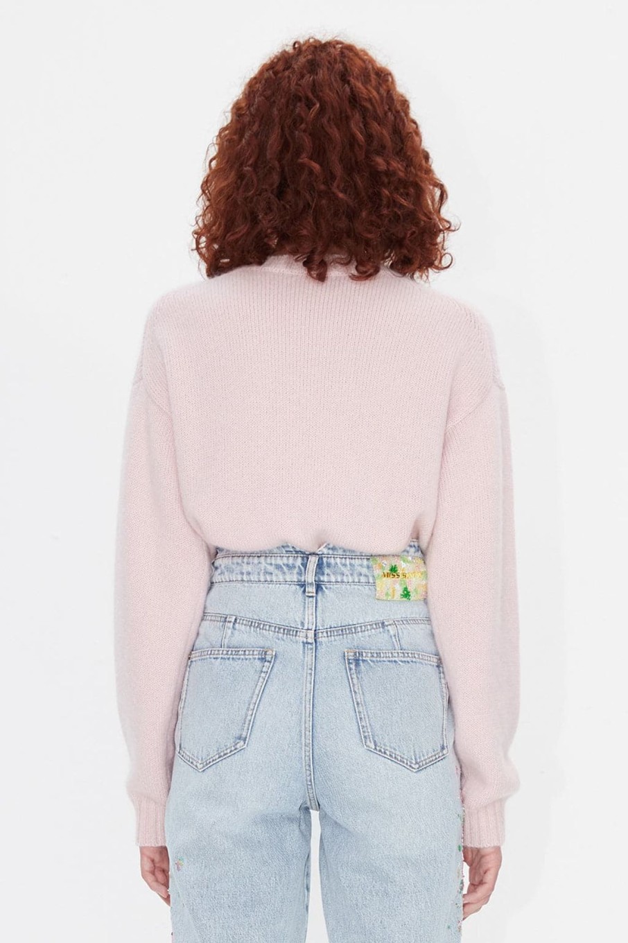 MISS SIXTY Sweaters | Crew Neck Beaded Embroideredsweater Baby Pink