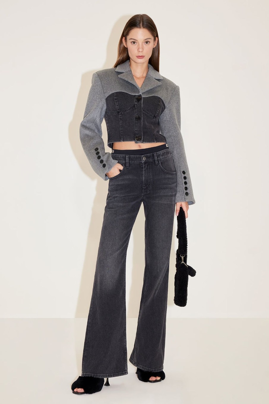 MISS SIXTY Flare | Black And Gray Double - Waisted Jeans Black Fog