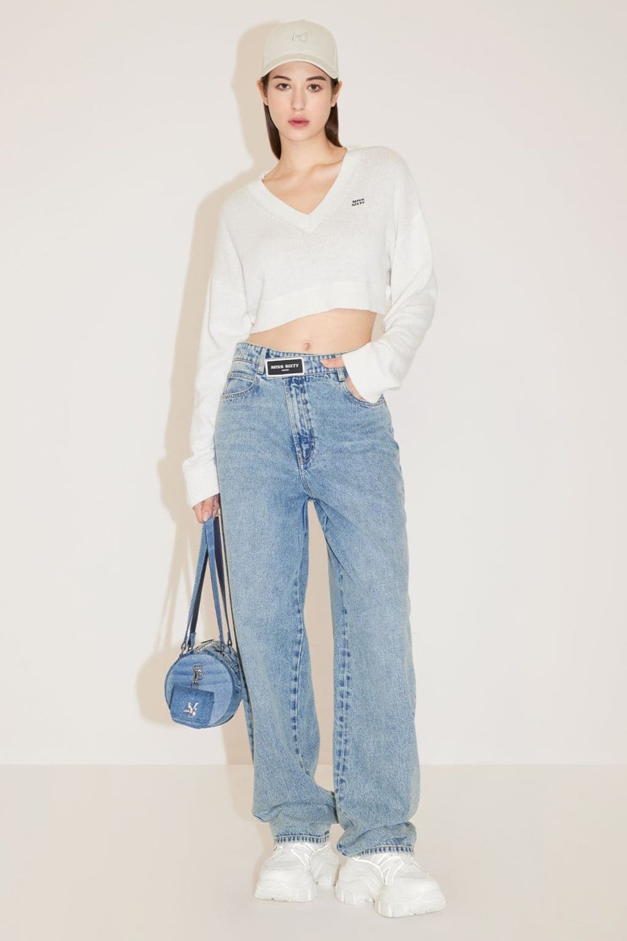 MISS SIXTY Straight | Relaxed And Straight Fit Jeans With Asymmetrical Waist Middle Blue