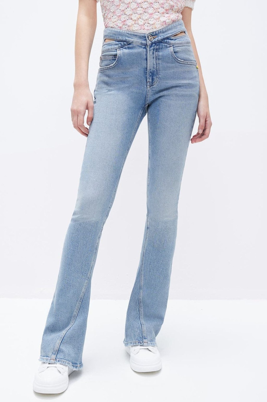 MISS SIXTY Flare | Flared Jeans With Cut Out In Waistline Light Blue