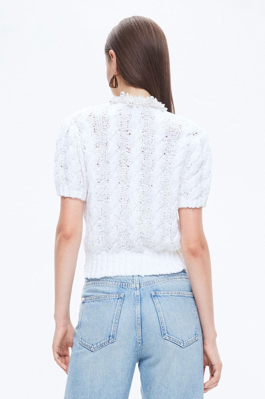 MISS SIXTY Fall-Winter | Angel Collection Pearl Cropped Knit Top White