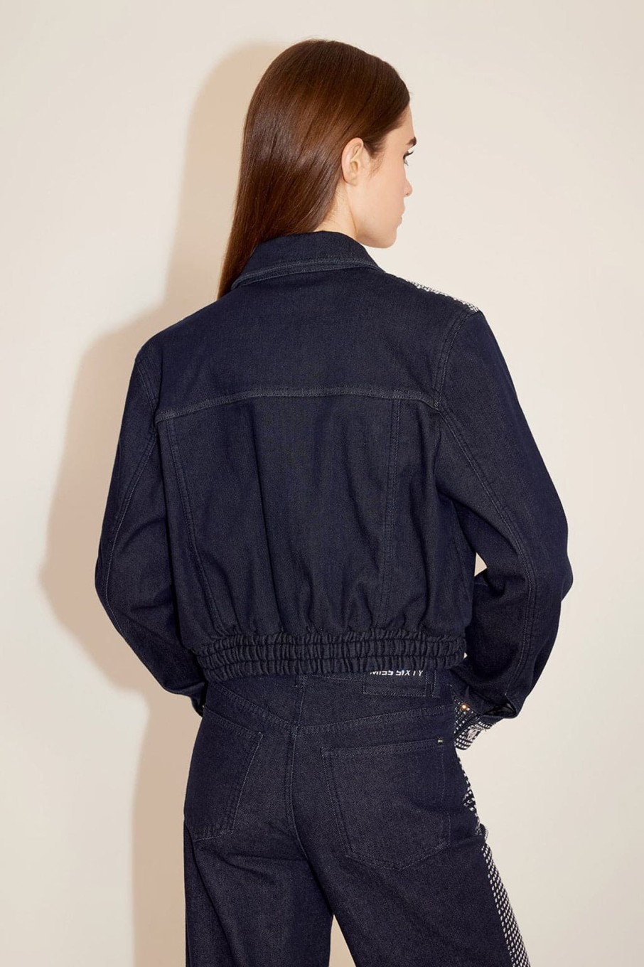 MISS SIXTY Jackets & Outerwears | Vintage Quilted Denim Jacket With Crystals Deep Blue