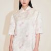 MISS SIXTY Dresses | Mandarin Stand Collar Relaxed Fit Short Sleeves Dress Meters Apricot