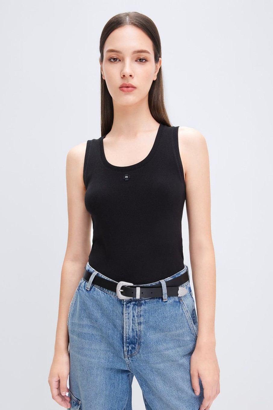 MISS SIXTY Tops | Crew Neck Slim Fit Sleeveless T-Shirt